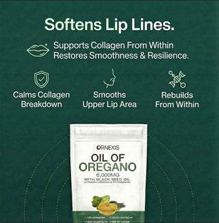 ORNEXIS OREGANO & BLACK SEED OIL - SOFTENS STUBBORN LIP LINES FROM WITHIN